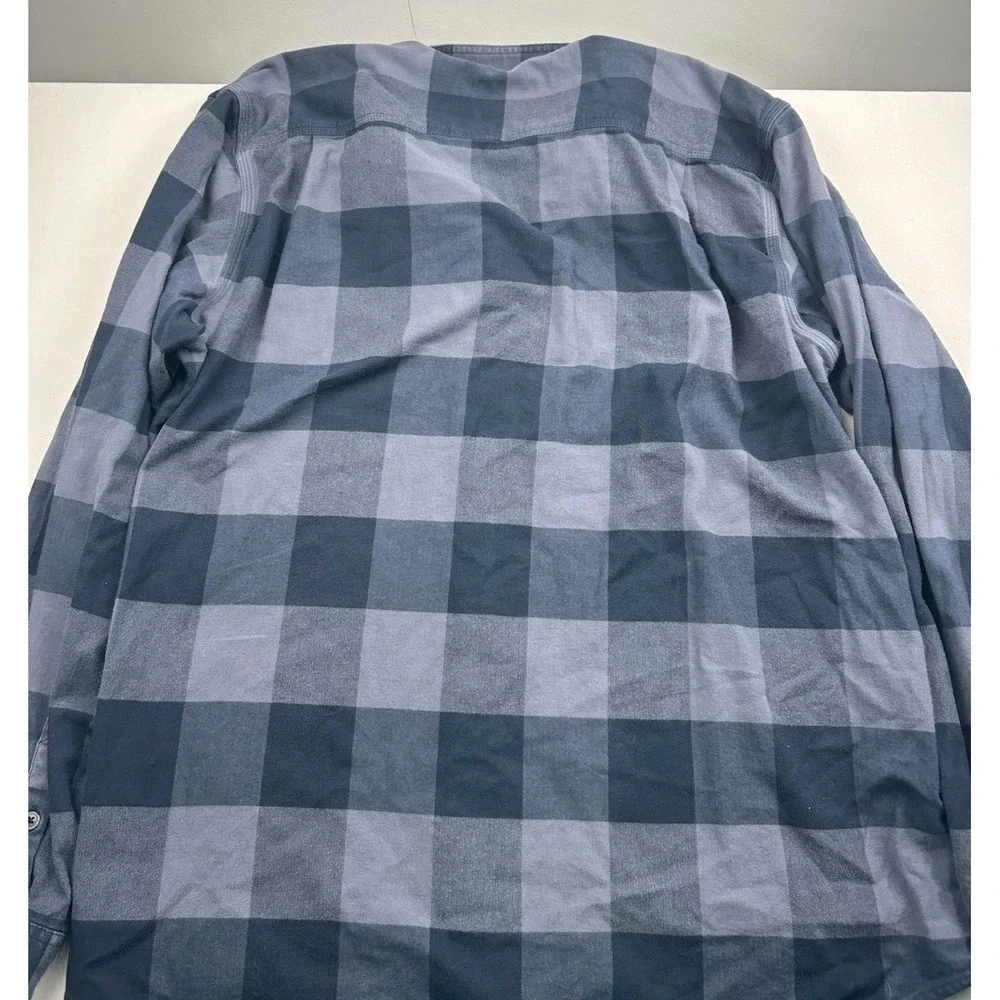 Carhartt Flannel Shirt Men's 2XLT Blue Plaid Relaxed Fit Pockets Button TW4448-M